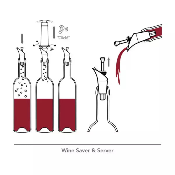 Bomba de Vacío y Servidor - Wine Saver & Server | 2 Server-stopper